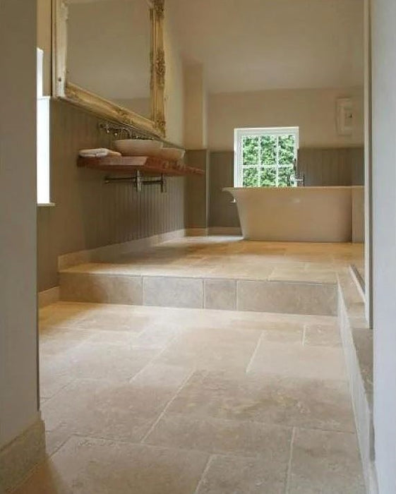 Classic Travertine Tile French Pattern Tumbled