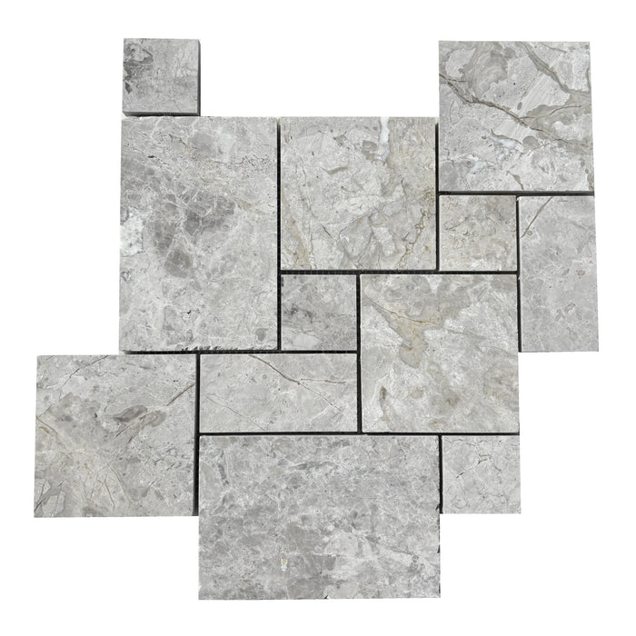 Tundra Grey Marble Mini French Pattern Mosaic