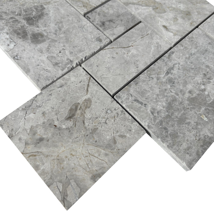 Tundra Grey Marble Mini French Pattern Mosaic