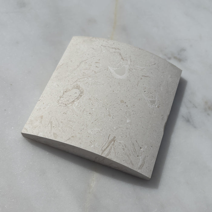 White Fossil Limestone Wide Convex Flute