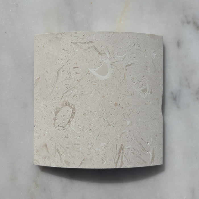 White Fossil Limestone Wide Convex Flute