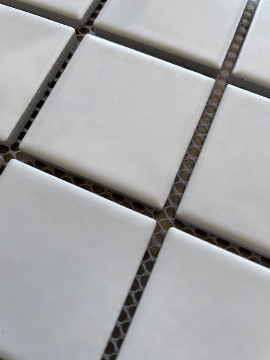 White Porcelain 48mm Square Mosaic