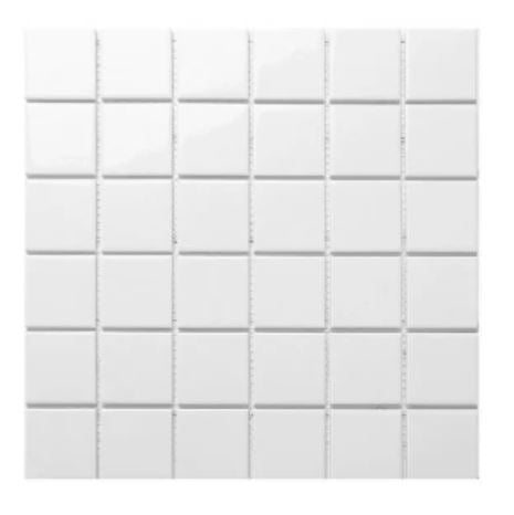 White Porcelain 48mm Square Mosaic