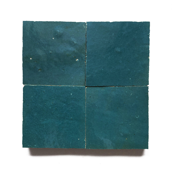 Zellige Moroccan Square Atlas Petrole Terracotta Tile