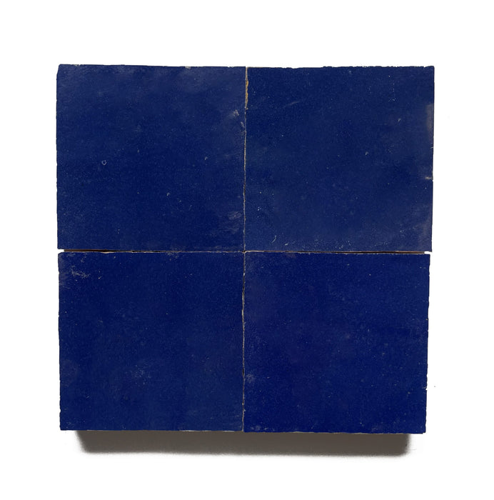 Zellige Moroccan Square Bleu Foncé Terracotta Tile