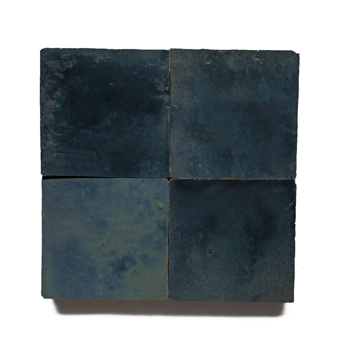 Zellige Moroccan Square Bleu Jéan Terracotta Tile