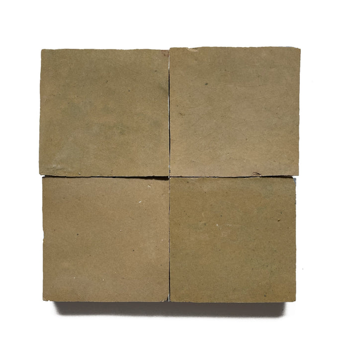 Zellige Moroccan Square Jaune Dóre Terracotta Tile