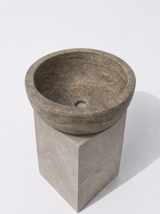 Roma Basin Silver Travertine