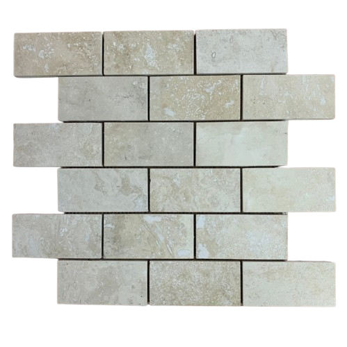 Classic Travertine Brickbond Mosaic Honed