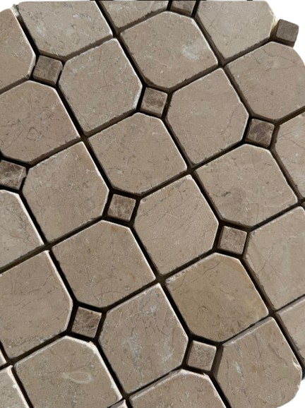 Crema Marfil + Odeon Marble Octagon Mosaic