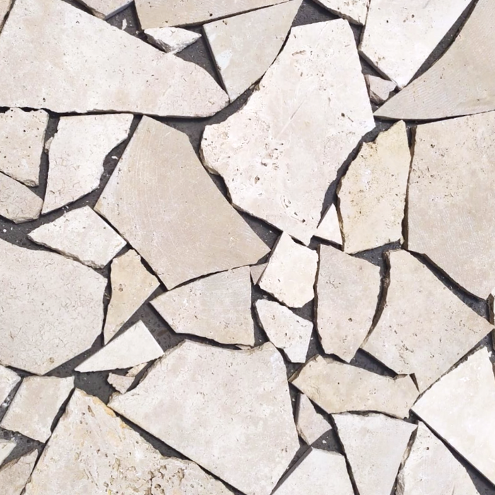 Ivory Travertine Crazy Pave