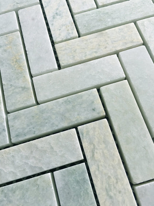 Herringbone Ming Green Marble Mosaic