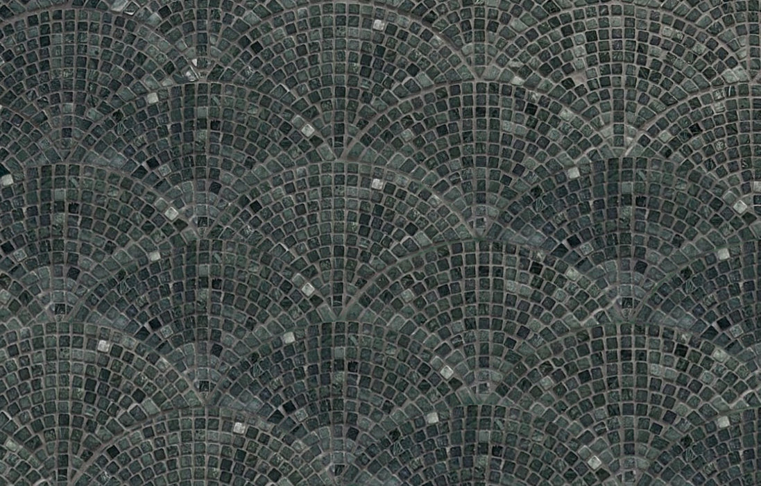 Mini Fan Indian Green Marble Mosaic