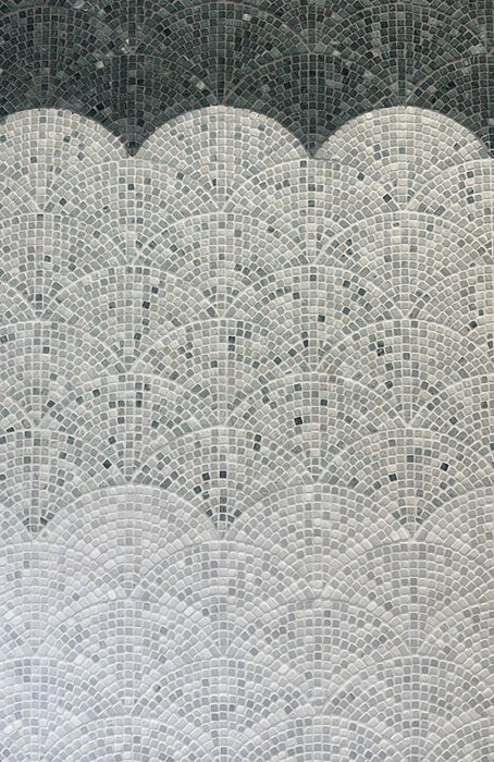 Mini Fan Ming Green Marble Mosaic
