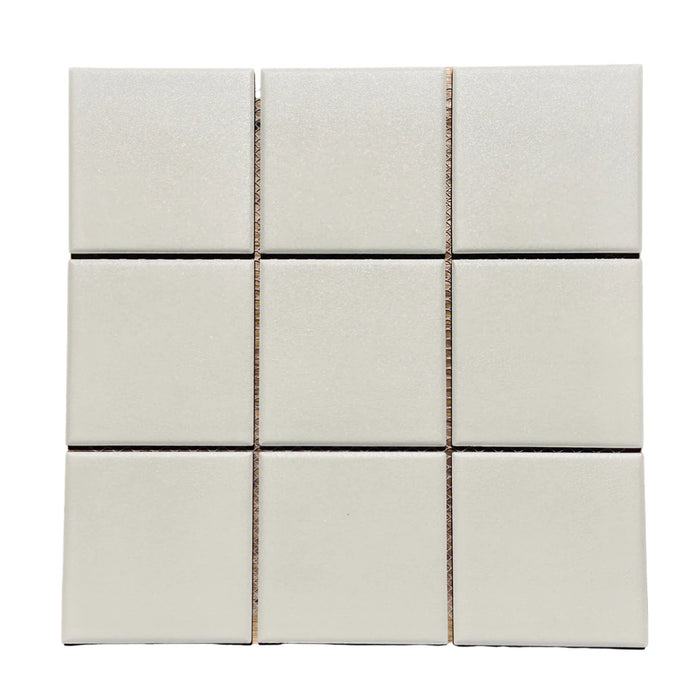 Unglazed Large Square Off White Porcelain Mosaic
