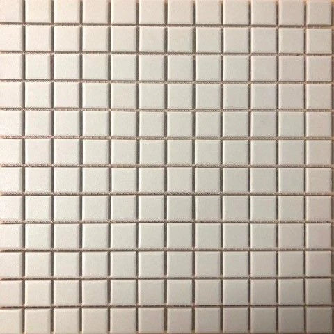Unglazed 23mm Square Off White Porcelain Mosaic