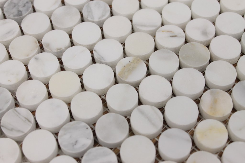Penny Round Calacatta Gold Marble Mosaic