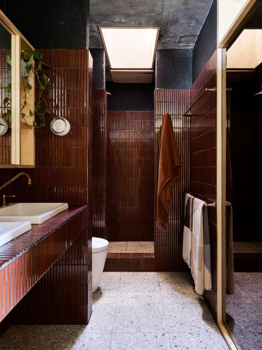 Raku Kitkat Deep Brown Porcelain Mosaic