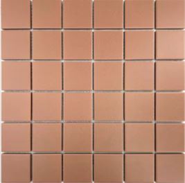 TERRACOTTA UNGLAZED 48MM SQUARE PORCELAIN MOSAIC