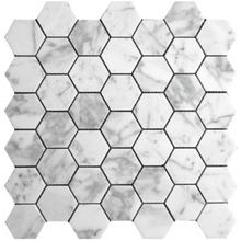 Load image into Gallery viewer, CARRARA LARGE HEXAGON HONED MOSAIC
