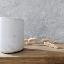 Load image into Gallery viewer, ARCTIC WHITE MARBLE HANDCRAFTED CANDEL VESSEL WITH LID
