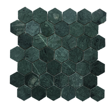 Load image into Gallery viewer, INDIAN GREEN HEXAGON HONED MOSAIC
