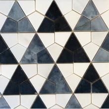 Load image into Gallery viewer, ANTWERP NERO MARQUINA + THASSOS + ITALIAN GREY HONED MOSAIC
