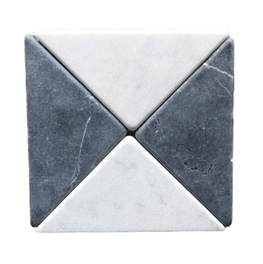 CHECKERS TRIANGLES TUMBLED MOSAIC