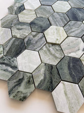 Load image into Gallery viewer, FONTANA VERDE MARBLE 48MM HEXAGON HONED MOSAIC

