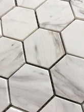 Load image into Gallery viewer, GREEK VOLAKAS MARBLE 48MM HEXAGON HONED MOSAIC
