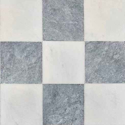KINGBLUE AND MILOS MARBLE TUMBLED CHECKERBOARD