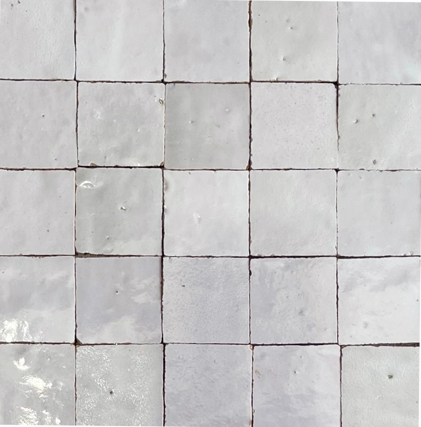 Zellige White Fes Terracotta Moroccan Mosaic
