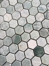 Load image into Gallery viewer, PEACOCK MARBLE SMALL HEXAGON HONED MOSAIC
