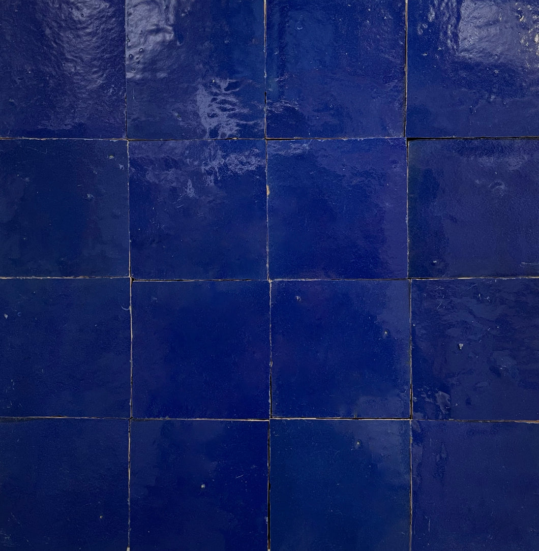 Zellige Bleu Foncé Terracotta Moroccan Square
