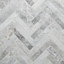 Load image into Gallery viewer, TUNDRA GREY MARBLE LARGE HERRINGBONE MOSAIC

