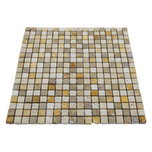 Load image into Gallery viewer, YELLOW TRAVERTINE TARGET TUMBLED MOSAIC
