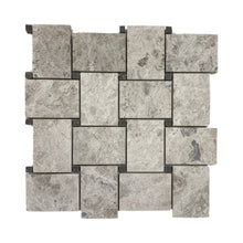 Load image into Gallery viewer, SILVER SHADOW LIMESTONE LARGE BASKET WEAVE HONED MOSAIC
