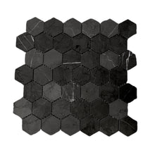 Load image into Gallery viewer, PIETRA GREY MARBLE 48MM HEXAGON HONED MOSAIC
