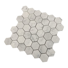 Load image into Gallery viewer, CARARRA MARBLE 48MM HEXAGON HONED MOSAIC
