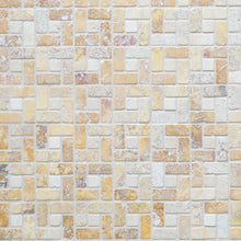 Load image into Gallery viewer, YELLOW TRAVERTINE TARGET TUMBLED MOSAIC

