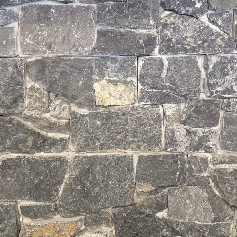 BLACK LIMESTONE SPLITFACE WALL CLADDING - 200x600