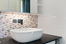 Load image into Gallery viewer, IMPERIAL WHITE + GREY MARBLE MIX MINI BRICK MOSAIC

