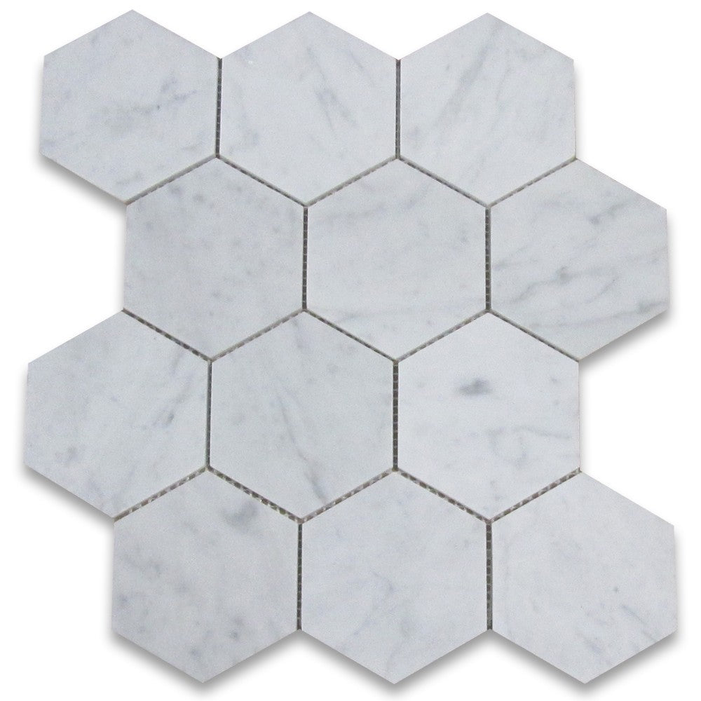 CARRARA XL HEXAGON HONED MOSAIC