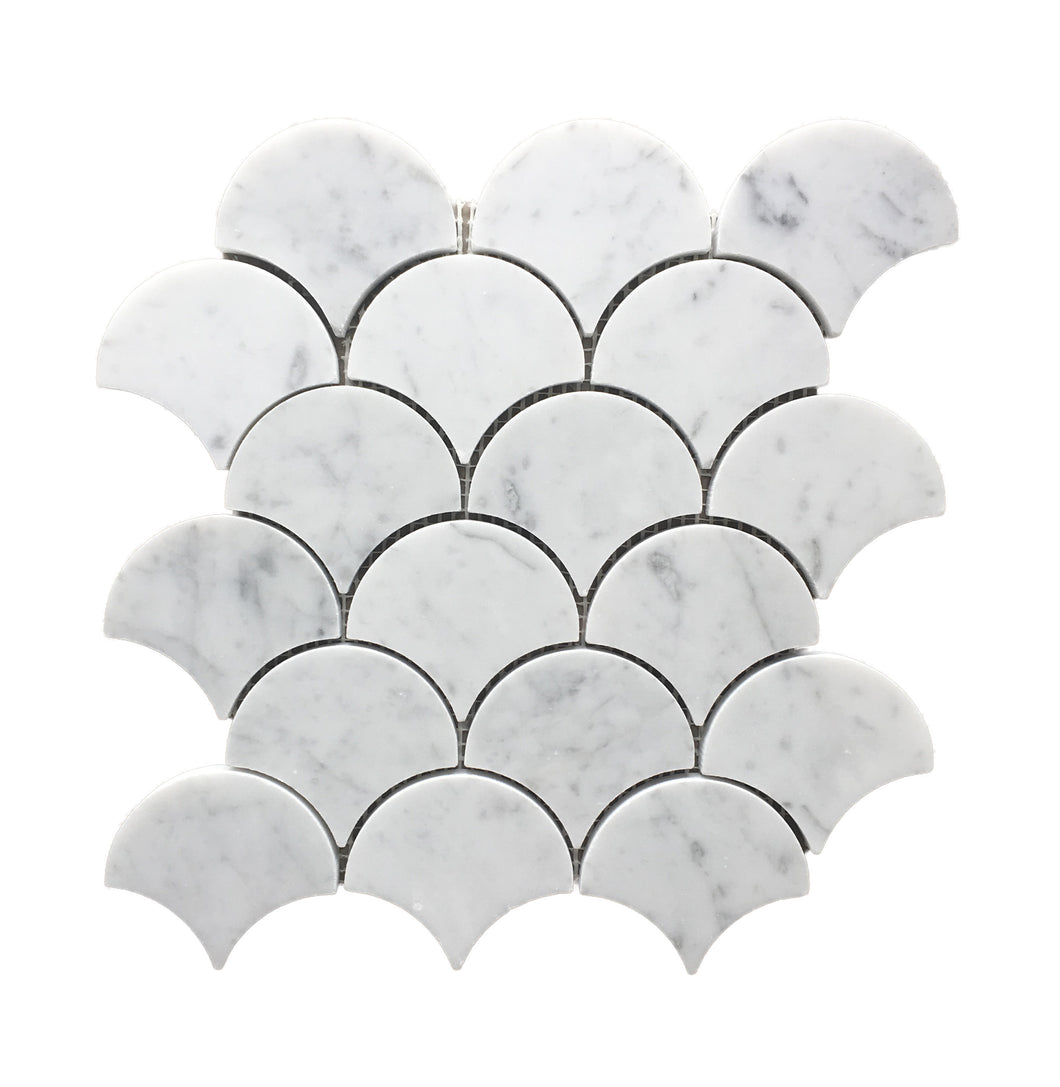 CARRARA FAN HONED MOSAIC