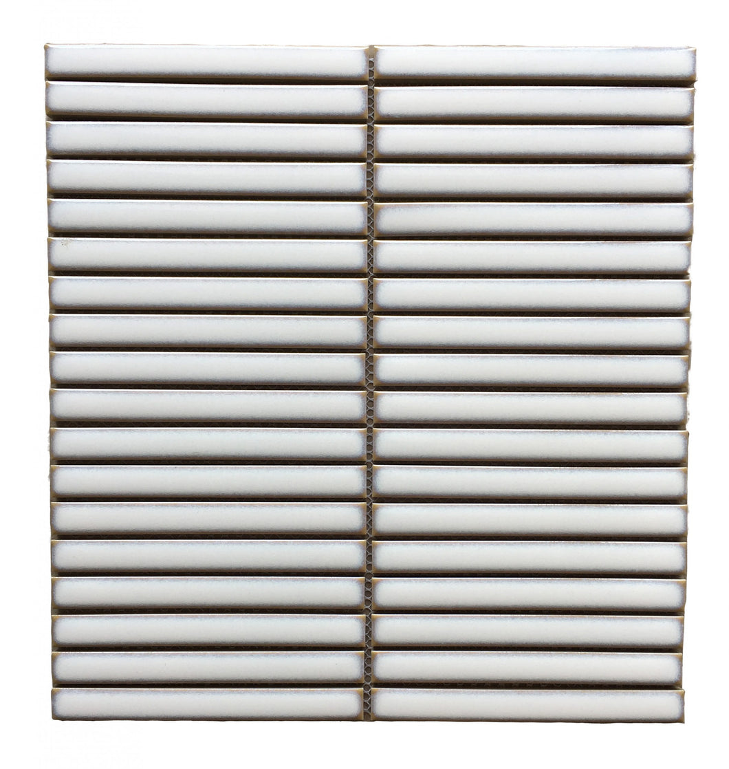 VINTAGE LONG WHITE GLOSS PORCELAIN 15X145MM KITKAT MOSAIC