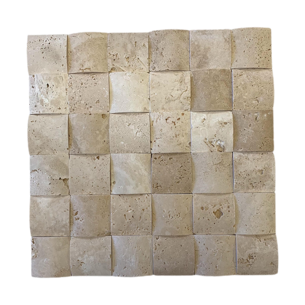 CLASSIC TRAVERTINE CONVEX MOSAIC HONED AND UNFILLED